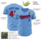 Custom Light Blue Red-Royal Authentic Baseball Jersey