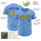 Custom Light Blue Yellow-Royal Authentic Baseball Jersey