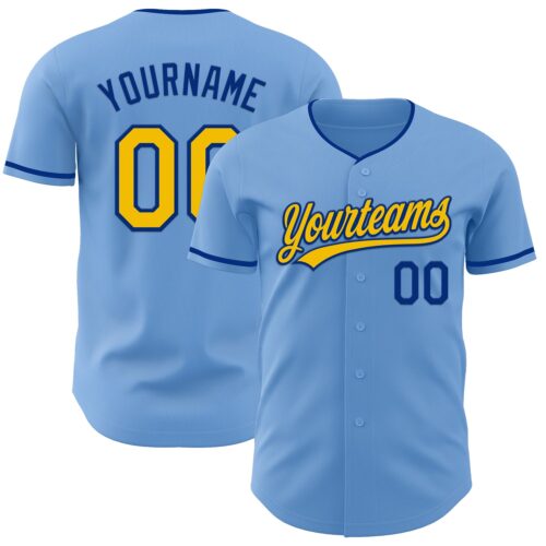 LightBlue0893_beb3bebe-aaf2-408e-b281-d00fbfea1873 Custom Light Blue Yellow-Royal Authentic Baseball Jersey