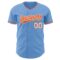 Custom Light Blue Orange-White Authentic Baseball Jersey