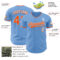 Custom Light Blue Orange-White Authentic Baseball Jersey
