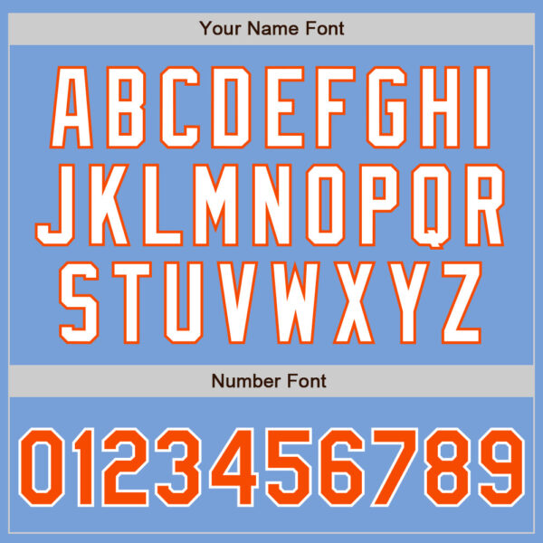 Custom Light Blue Orange-White Authentic Baseball Jersey