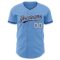 Custom Light Blue Navy-White Authentic Baseball Jersey