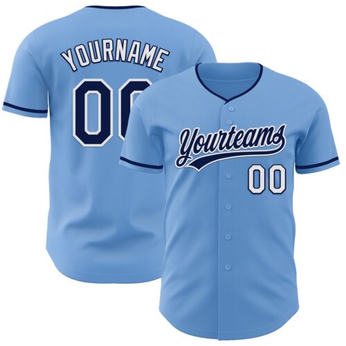 LightBlue0895_5d79f95e-5957-46ab-a5d0-8929281d64b0 Custom Light Blue Navy-White Authentic Baseball Jersey