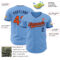 Custom Light Blue Orange-Navy Authentic Baseball Jersey