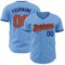 Custom Light Blue Orange-Navy Authentic Baseball Jersey
