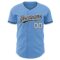 Custom Light Blue Black-White Authentic Baseball Jersey