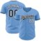 Custom Light Blue Black-White Authentic Baseball Jersey