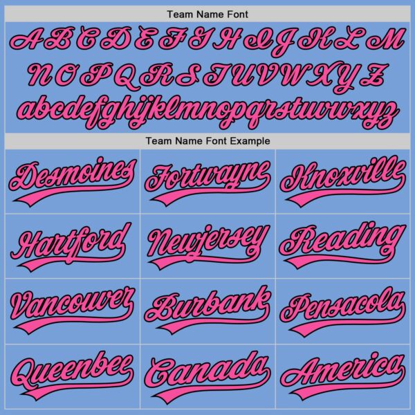 Custom Light Blue Pink-Black Authentic Baseball Jersey