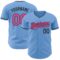 Custom Light Blue Pink-Black Authentic Baseball Jersey