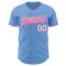 Custom Light Blue Pink-White Authentic Baseball Jersey