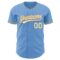 Custom Light Blue White-Old Gold Authentic Baseball Jersey