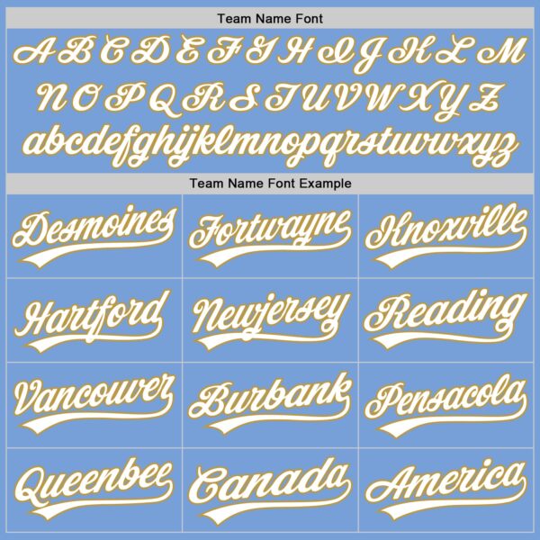 Custom Light Blue White-Old Gold Authentic Baseball Jersey