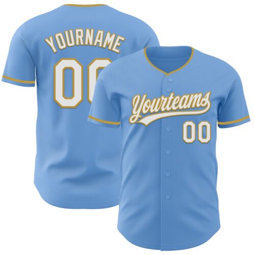 LightBlue0900_d92f014e-b0a5-42cc-81f5-232ee59cbe87 Custom Light Blue White-Old Gold Authentic Baseball Jersey