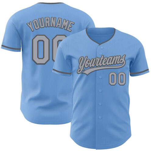 LightBlue0901_fc98ac7d-a220-48cd-b382-dcbde070064c Custom Light Blue Gray-Steel Gray Authentic Baseball Jersey