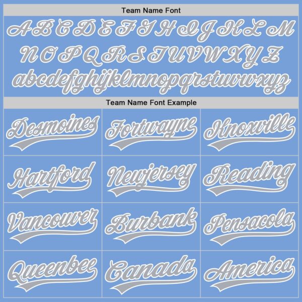 Custom Light Blue Gray-White Authentic Baseball Jersey