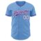 Custom Light Blue Purple-White Authentic Baseball Jersey