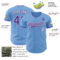Custom Light Blue Purple-White Authentic Baseball Jersey