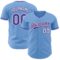 Custom Light Blue Purple-White Authentic Baseball Jersey