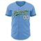 Custom Light Blue Green-White Authentic Baseball Jersey