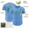 Custom Light Blue Kelly Green-White Authentic Baseball Jersey