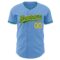Custom Light Blue Kelly Green-Yellow Authentic Baseball Jersey