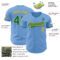 Custom Light Blue Kelly Green-Yellow Authentic Baseball Jersey