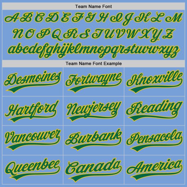 Custom Light Blue Kelly Green-Yellow Authentic Baseball Jersey