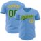 Custom Light Blue Kelly Green-Yellow Authentic Baseball Jersey