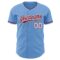 Custom Light Blue Crimson-White Authentic Baseball Jersey