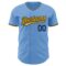 Custom Light Blue Gold-Navy Authentic Baseball Jersey