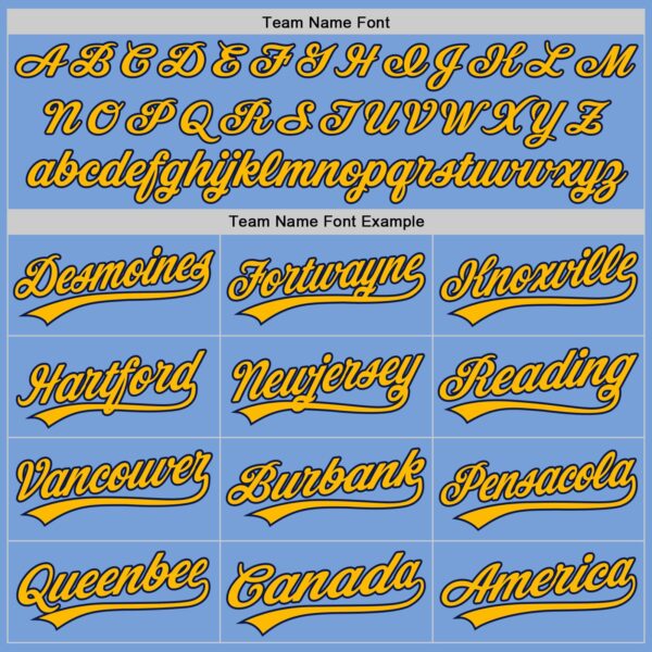 Custom Light Blue Gold-Navy Authentic Baseball Jersey