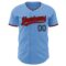 Custom Light Blue Red-Black Authentic Baseball Jersey