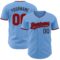 Custom Light Blue Red-Black Authentic Baseball Jersey