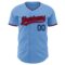 Custom Light Blue Red-Navy Authentic Baseball Jersey