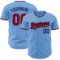 Custom Light Blue Red-Navy Authentic Baseball Jersey