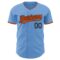 Custom Light Blue Orange-Black Authentic Baseball Jersey