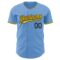 Custom Light Blue Yellow-Black Authentic Baseball Jersey