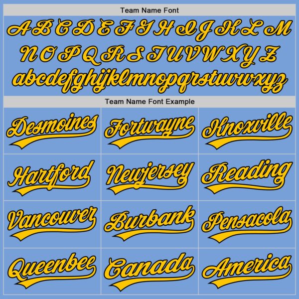 Custom Light Blue Yellow-Black Authentic Baseball Jersey