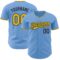 Custom Light Blue Yellow-Black Authentic Baseball Jersey