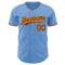 Custom Light Blue Crimson-Yellow Authentic Baseball Jersey