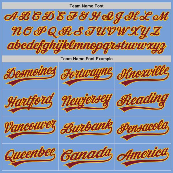 Custom Light Blue Crimson-Yellow Authentic Baseball Jersey