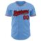 Custom Light Blue Red Black-White Authentic Baseball Jersey