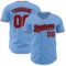 Custom Light Blue Red Black-White Authentic Baseball Jersey
