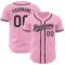 Custom Light Pink Black Authentic Baseball Jersey