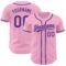 Custom Light Pink Purple Authentic Baseball Jersey