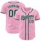 Custom Light Pink Kelly Green Authentic Baseball Jersey