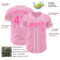 Custom Light Pink Pink-White Authentic Baseball Jersey