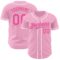 Custom Light Pink Pink-White Authentic Baseball Jersey
