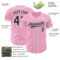Custom Light Pink Black-White Authentic Baseball Jersey